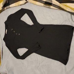 Black Ribbed Sweater Dress Size L